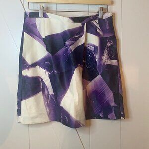 Carven Purple Crystal Print Skirt